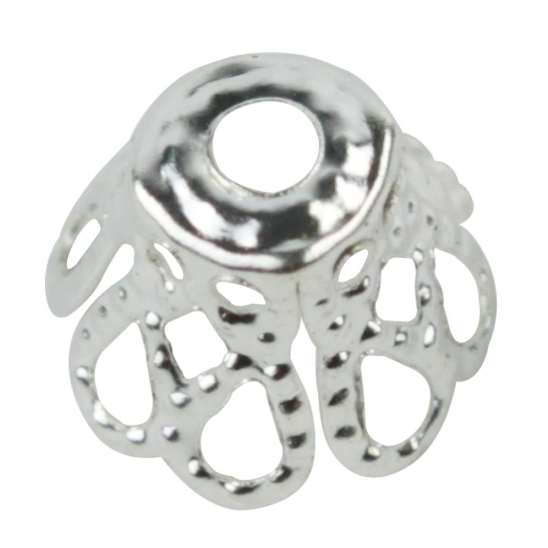 100pcs Silver Plated Filligree Flower Cup Shape Bead Caps 7mm Jewelry Making