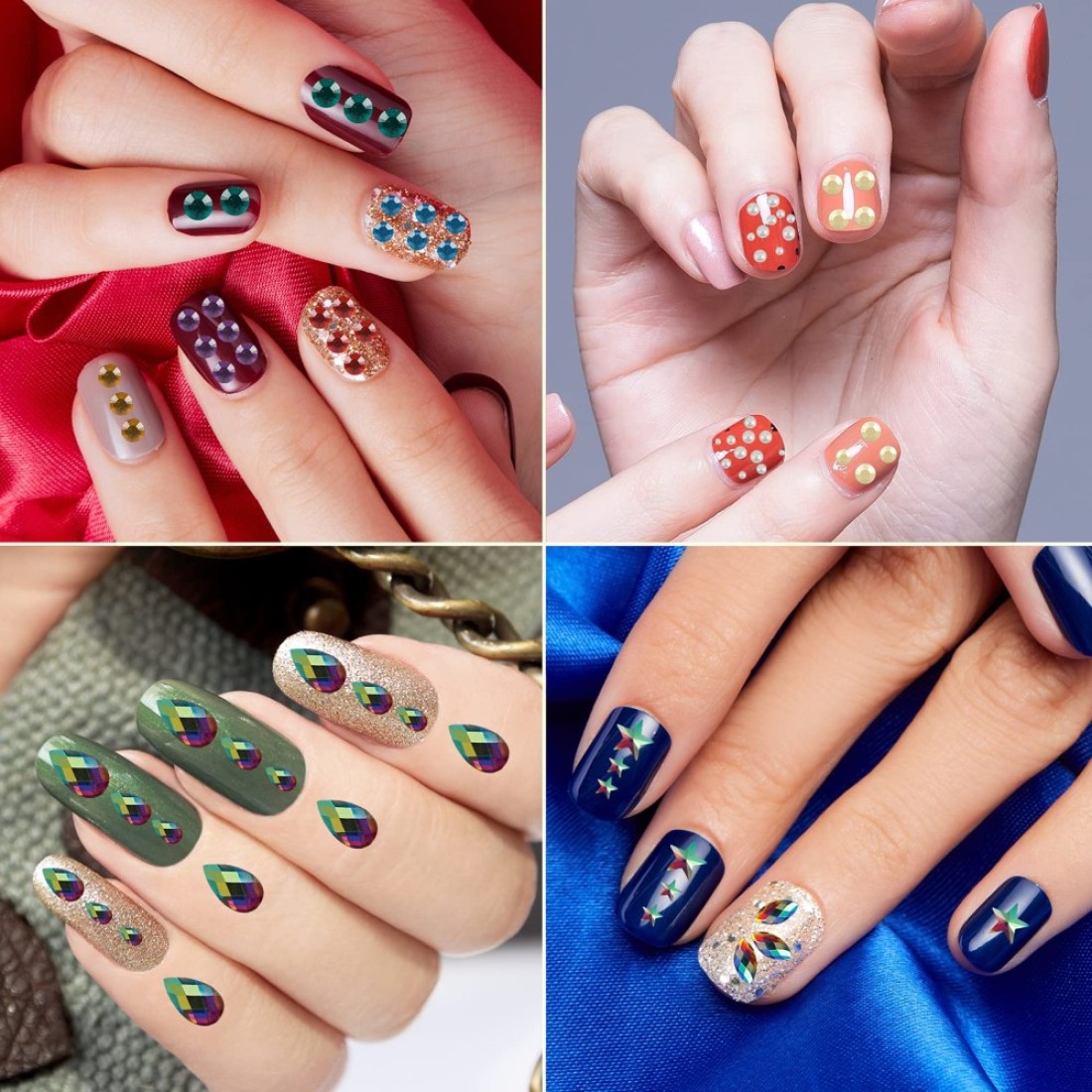 10 Sheets Eye Body Face Gems Rhinestone Stickers Self Adhesive Rhinestones Rainbow Face Gems for Women Festival Accessory and Nail Art Decorations Starlight style