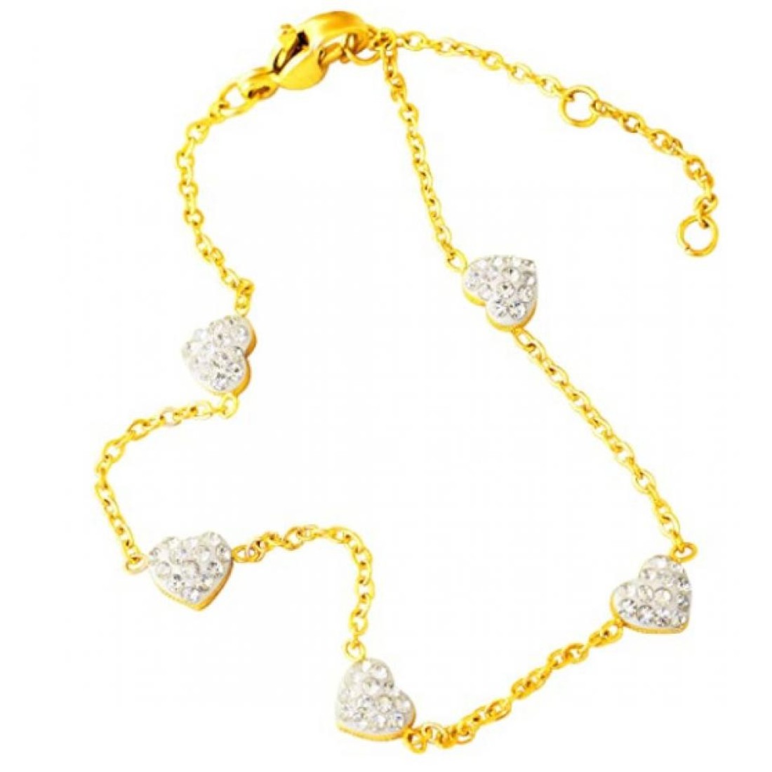 Aiwanto Beautiful Heart Anklet Bracelet for Women's Ankle Chain Gold Gift for Wife Girlfriend Jewelry