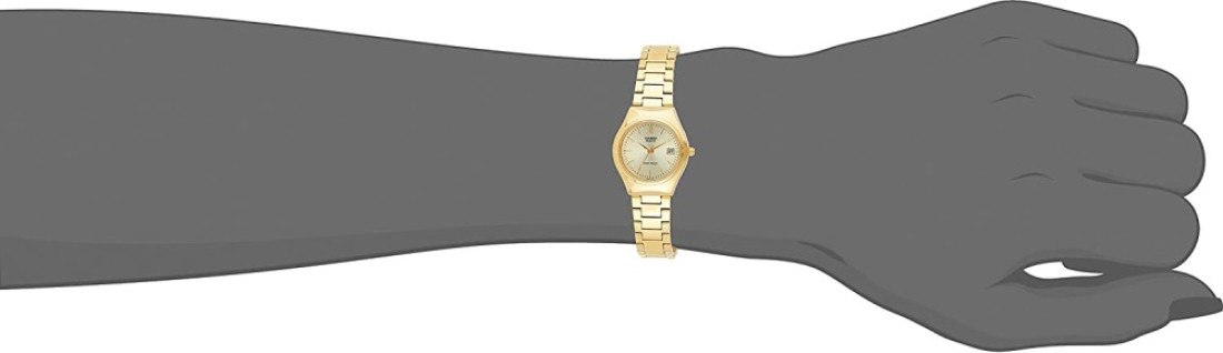 Casio Womens Quartz Watch, Analog Display And Stainless Steel Strap Ltp-1170N-9Ardf, Gold, One Size