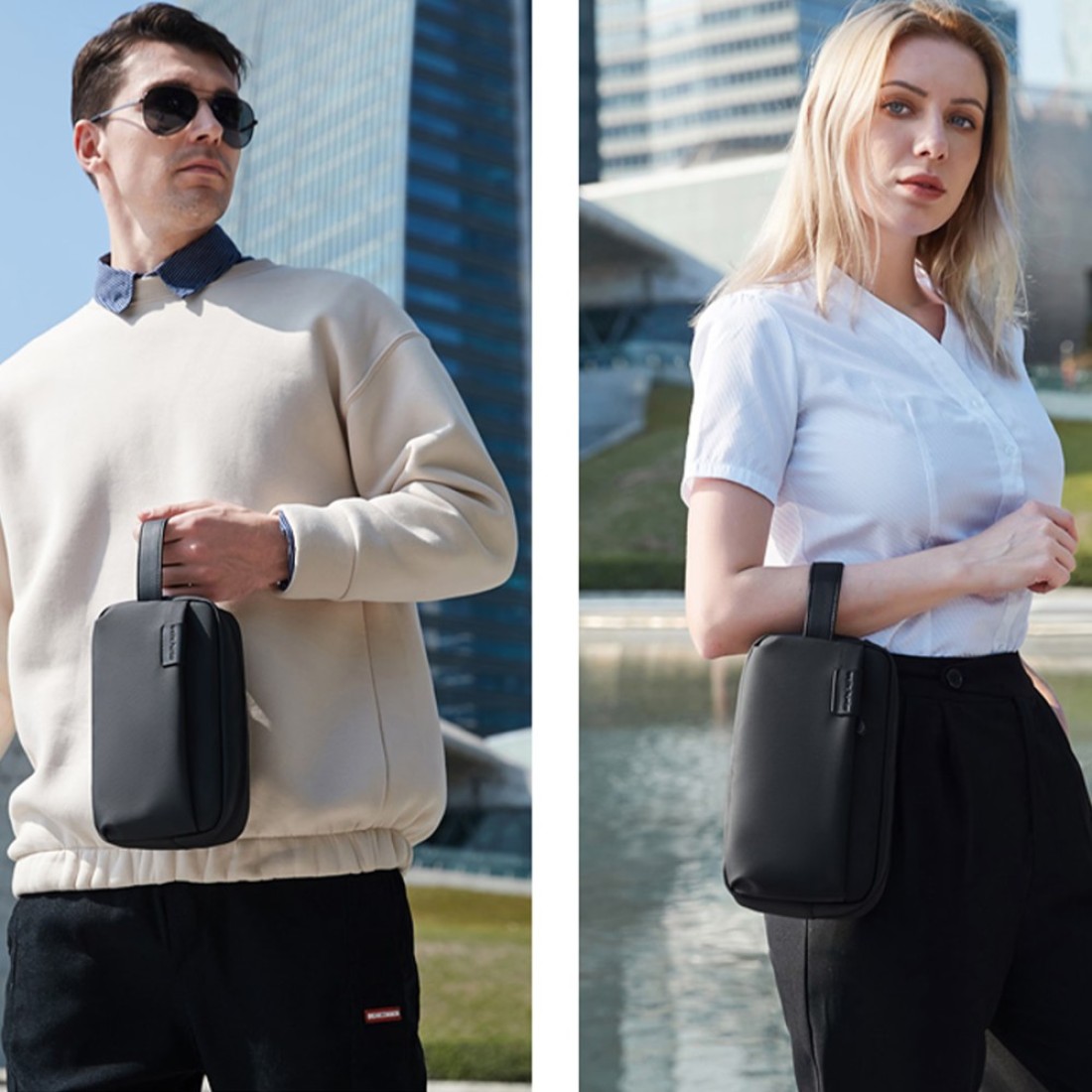 Arctic Hunter Unisex Handbag Durable Premium Water Resistant Carry All Bag with Pockets for Men in Daily Use K00580 Black