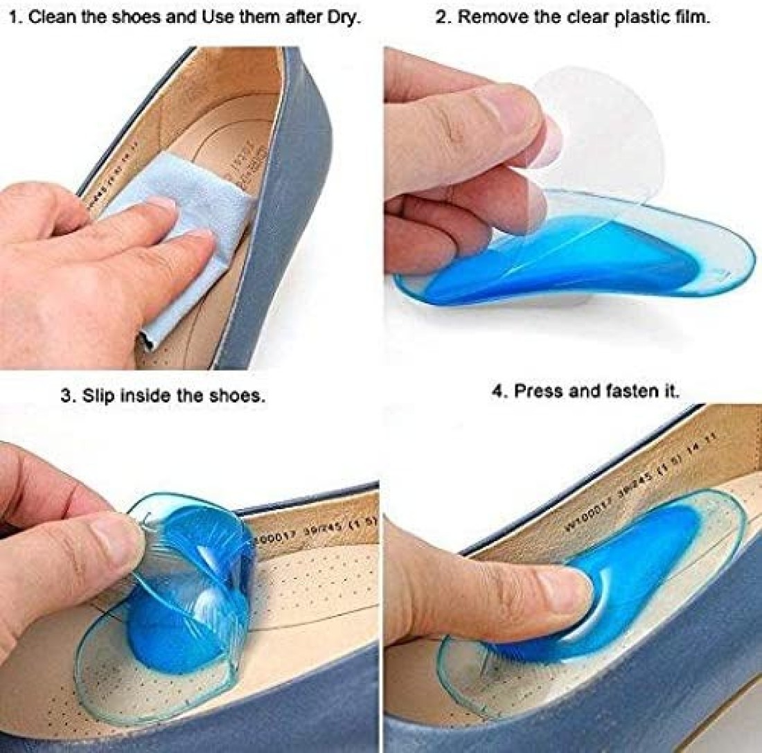 Aiwanto 2 Pairs Flat Foot Arch Orthotic Support Shoe Insole Silicone Pads Cushion Insert Size (2Pcs / pair)