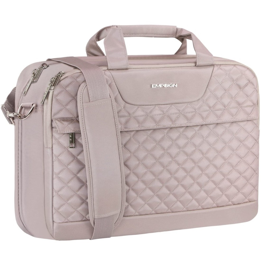 EMPSIGN 173 Inch Laptop Bag Large Capacity Expandable Briefcase for Women Men Business Office WaterRepellent Laptop Case Travel Computer Bag with RFID Pockets Dusty Pink