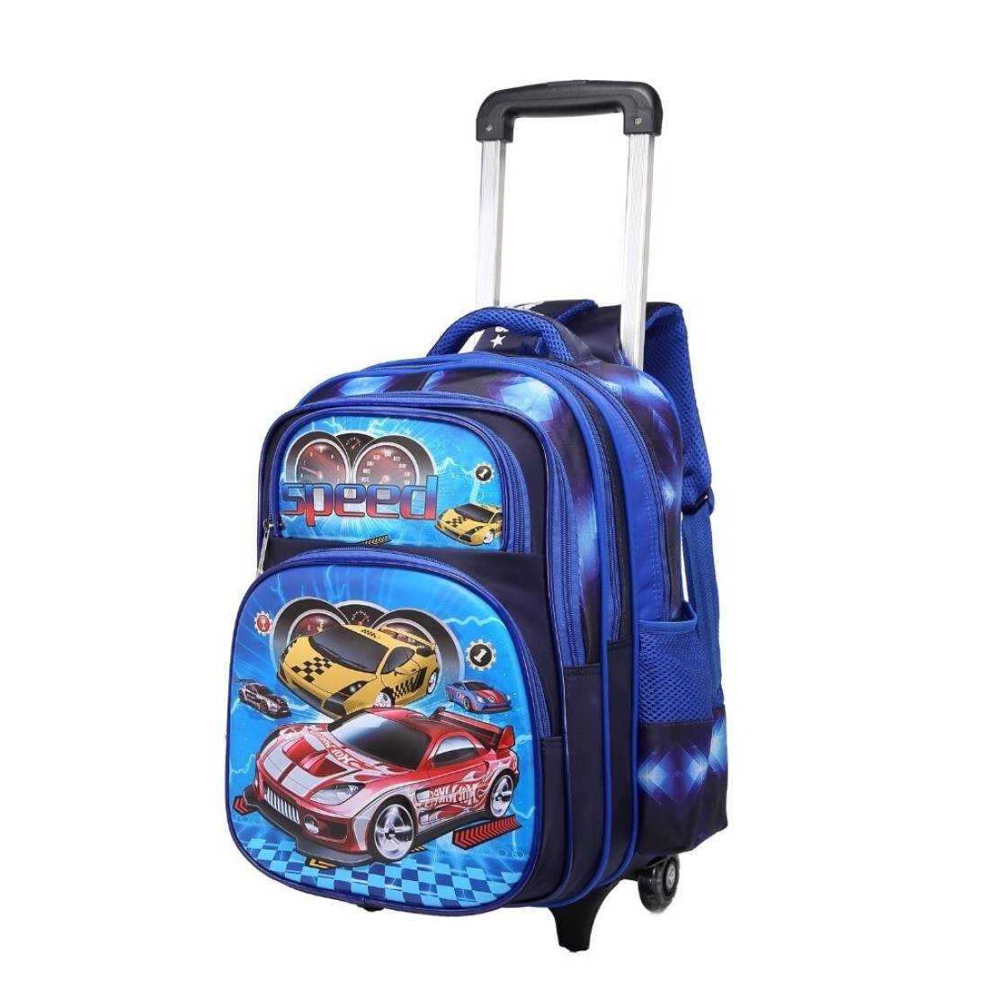 Baby Backpack 3Pcs For Baby Boys 1 lunch 1 Pencil Box And 1 Bag With Adjustable Strap For School 2 Wheels 12 Inch