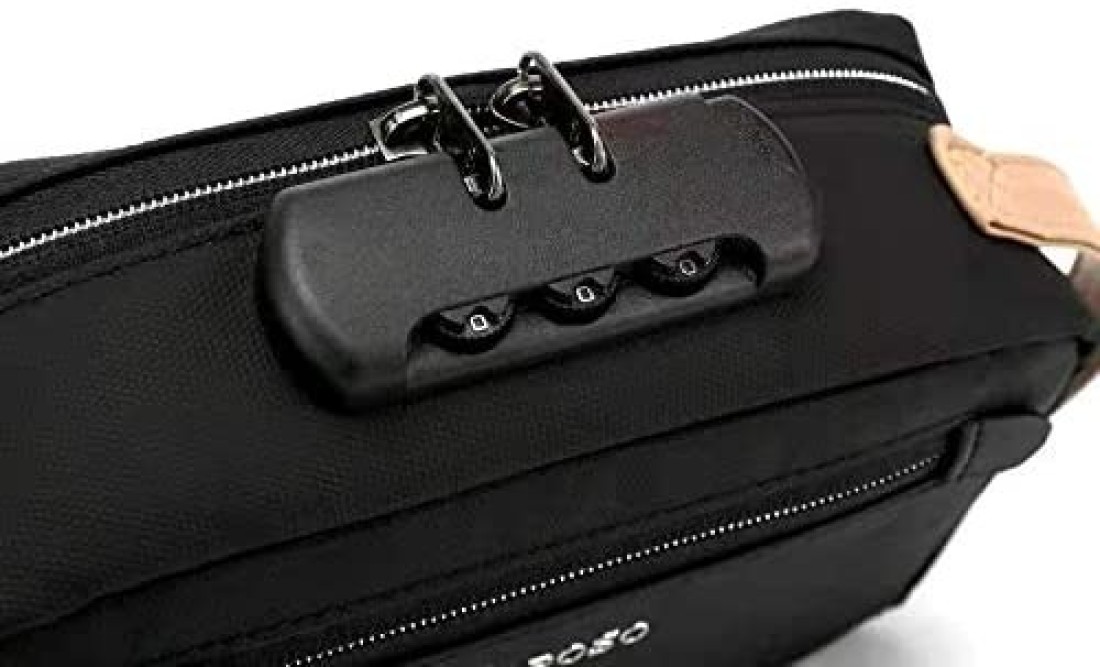 Poso Anti-Theft Travel Pouch With USB Charging Port - Black