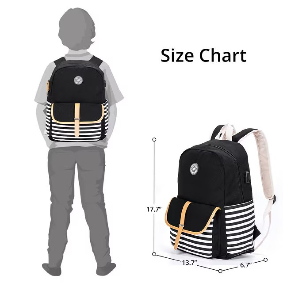 Eazy Kids Classic School Bag-Black