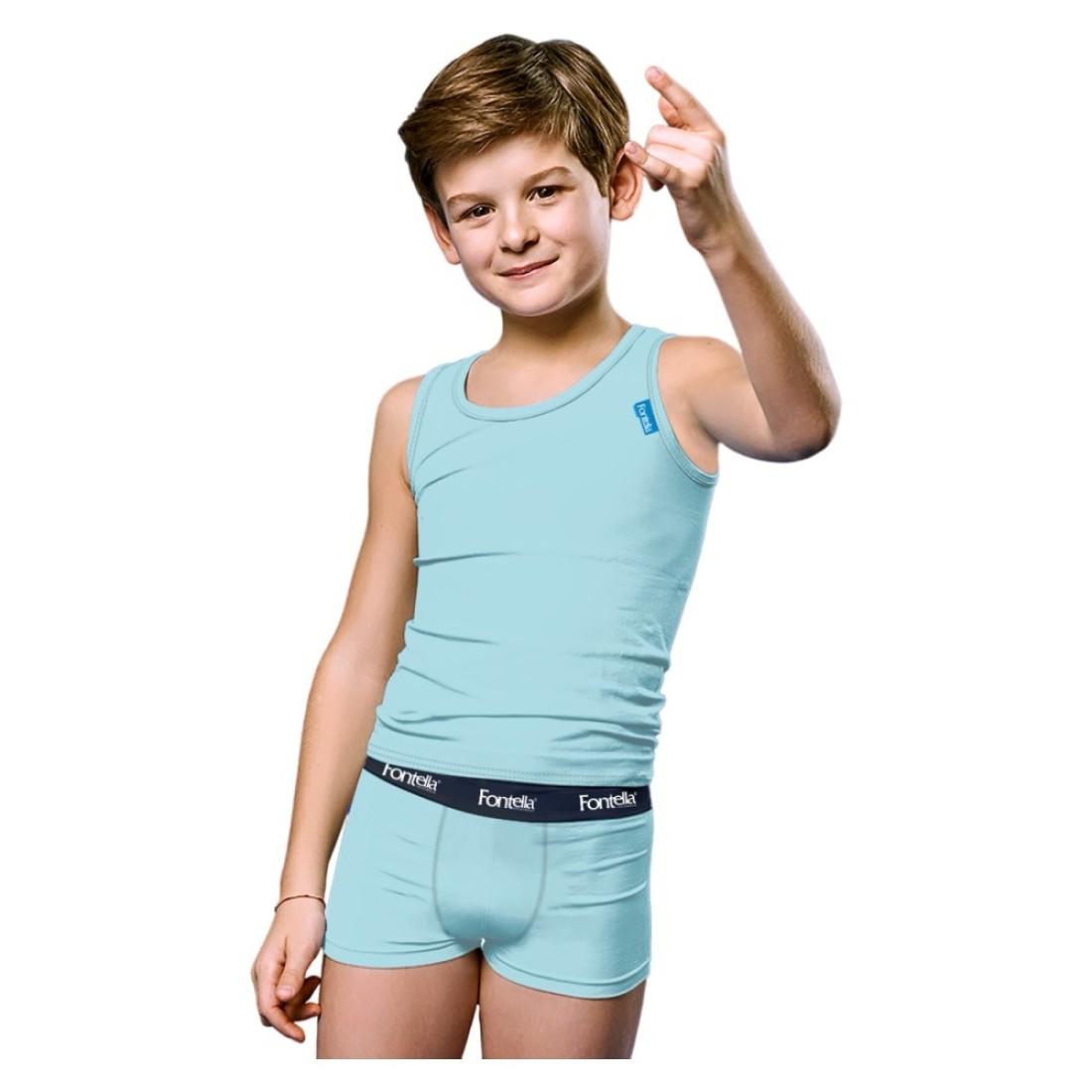 Fontella Cotton Underwear Set for Boy 800504 Aqua 4 Years