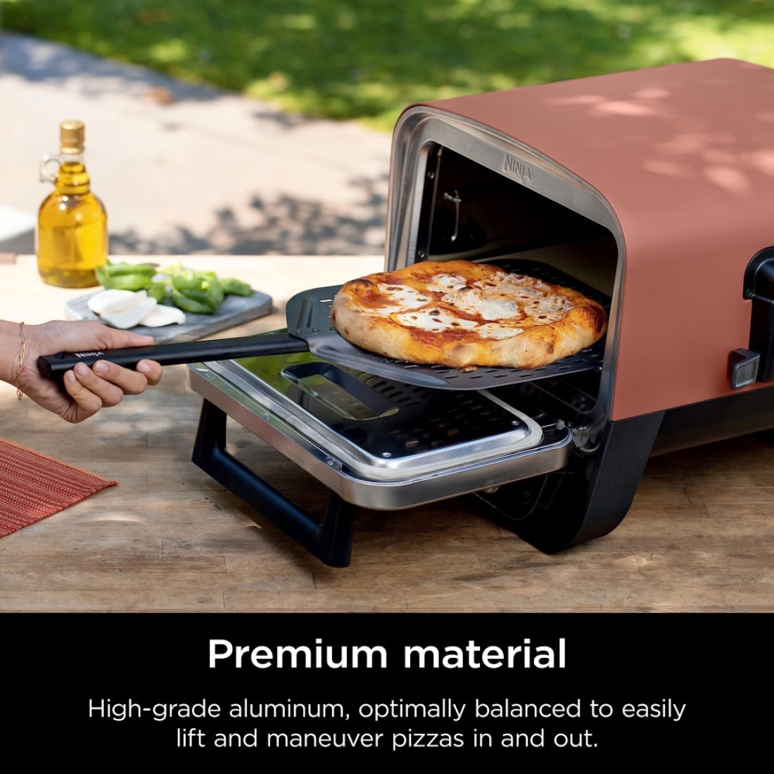 Ninja XSKOPPL Perforated Pizza Peel Compatible Woodfire Outdoor Oven OO100 series Hanging Drawstring Aluminum GreyBlack 195 x 165 x15