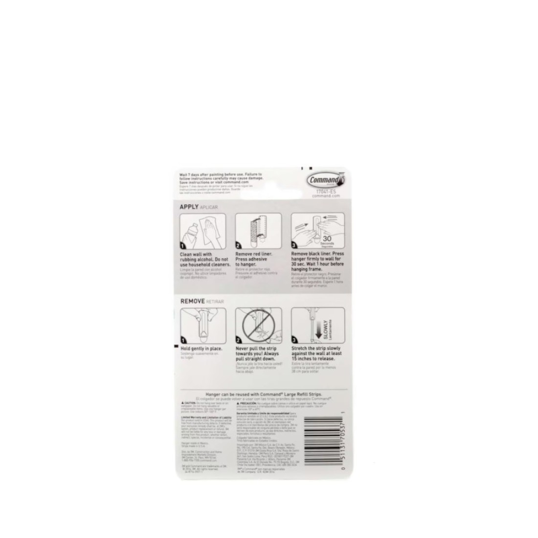 Command 17041 Wire backed picture Hanger, Holds 2.2 Kg each hook, white color. 1 hanger and 2 strips/pack