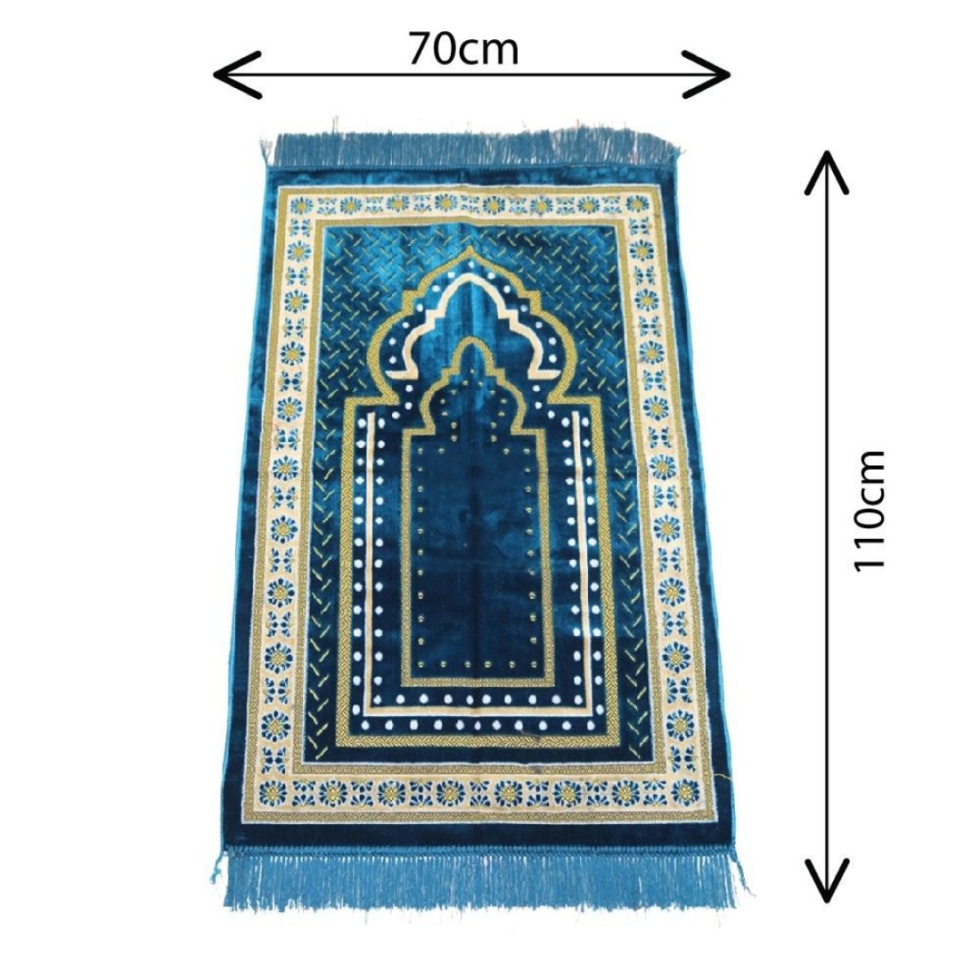 STARGOLD Traditional Turkish Prayer Mat 70x110 cm Large Portable Multicolor Islamic Prayer Rug, Janamaz Sajjadah For Men And Women