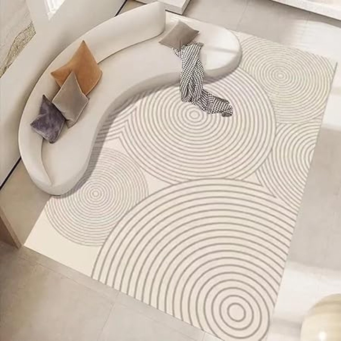 Vital Area Rugs Soft Modern Rug Carpet Geometric Stripe Rug Non Slip Modern Carpet, Abstract Printed Floor Rugs for Home Decorative, Soft &amp; Non-Slip &amp; Washable Indoor Mat (K-290, 160 x 230 cm)