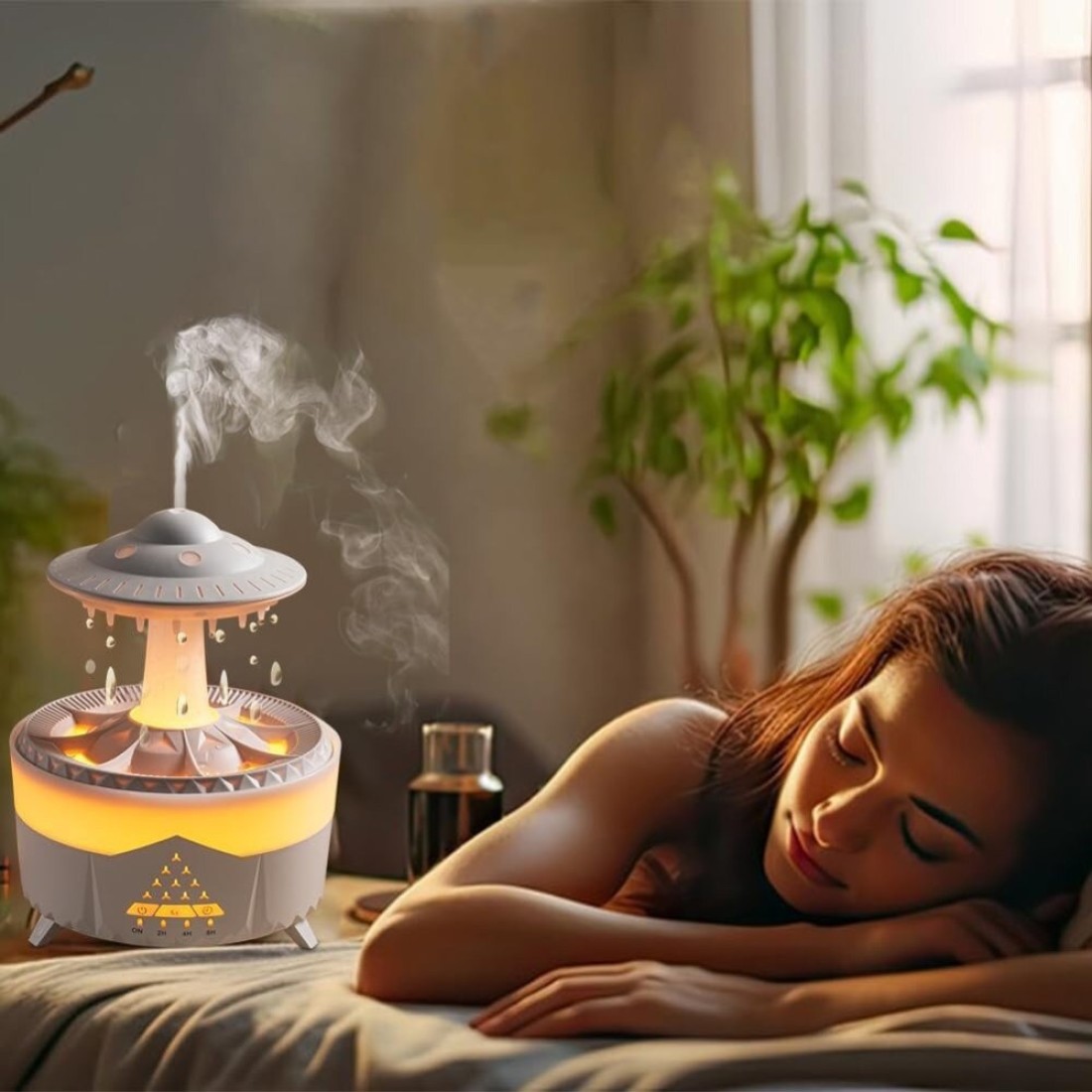 موزع الزيوت العطرية للعلاج بالروائح، مرطب ضباب بارد مطور مع 7 مصابيح LED ملونة، وضعين للضباب، إيقاف تشغيل تلقائي بدون ماء، موزع محمول