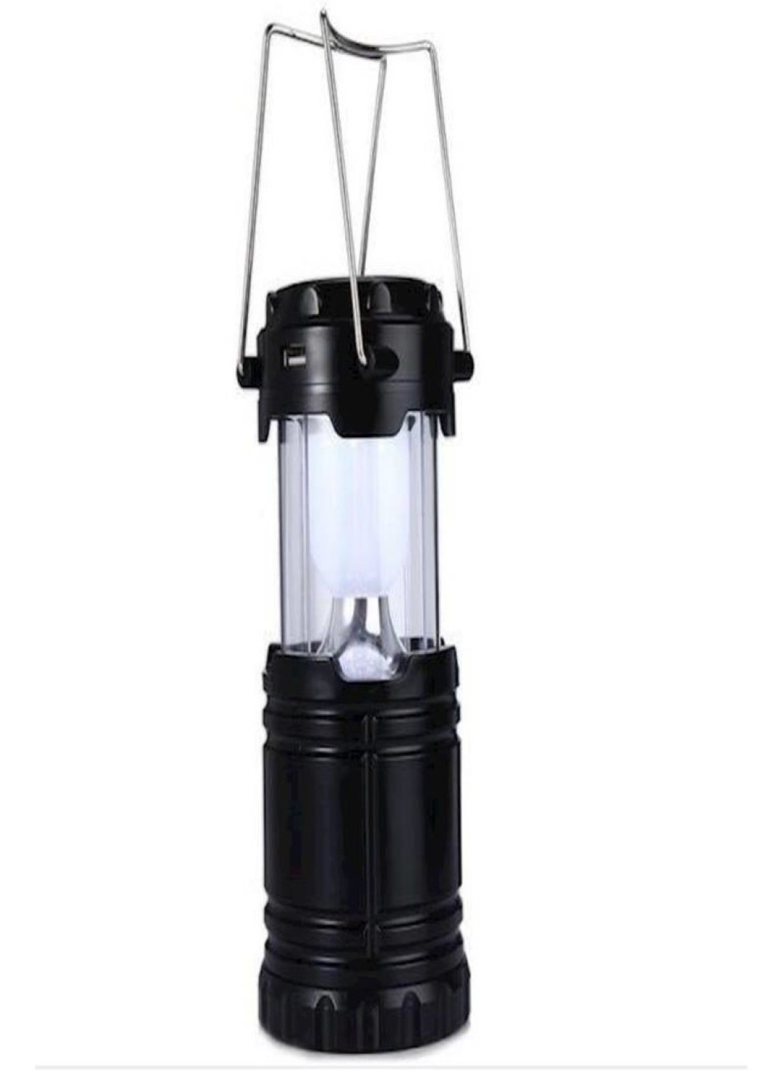 Generic - Rechargeable Hand Lamp Collapsible Solar Camping Lantern Tent Lights for Outdoor Lighting Black