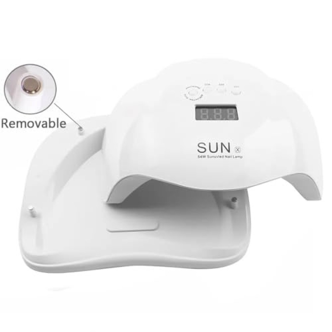 Global Fashion 2-in-1 UV/LED Nail Dryer Lamp - 54W, Professional Gel Nail Dryer for Manicure &amp; Pedicure, Smart Sensor, 4 Timer Settings, Painless Curing, Spacious Design - SUN X (White)