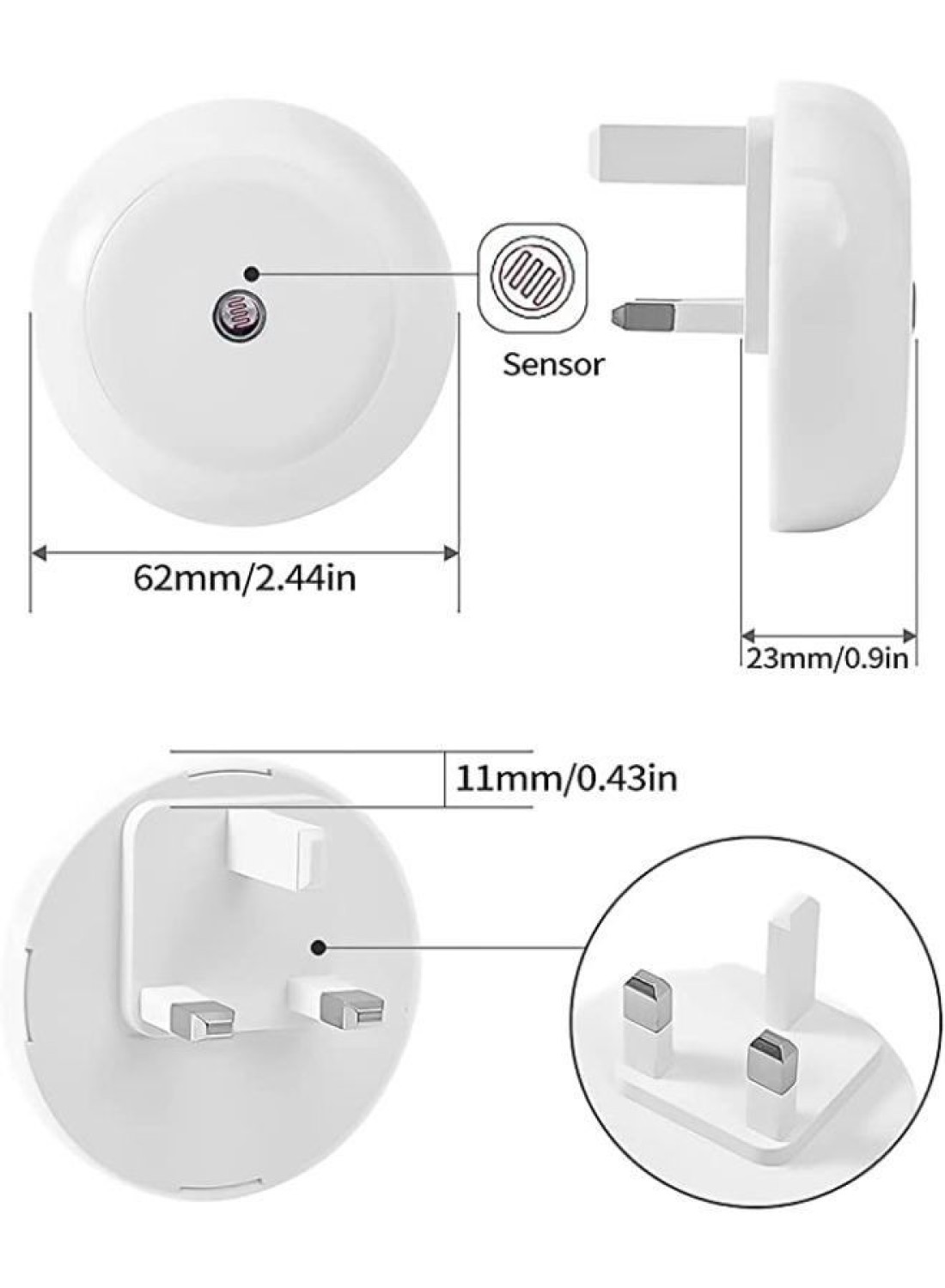 Generic Night Light Plug Into Wall, Nightlight With Dusk To Dawn Sensor, 0.5W LED Night Light For Kids Room, Baby Night Light, Bathroom Night Light, Stair Lights, Hallway Light