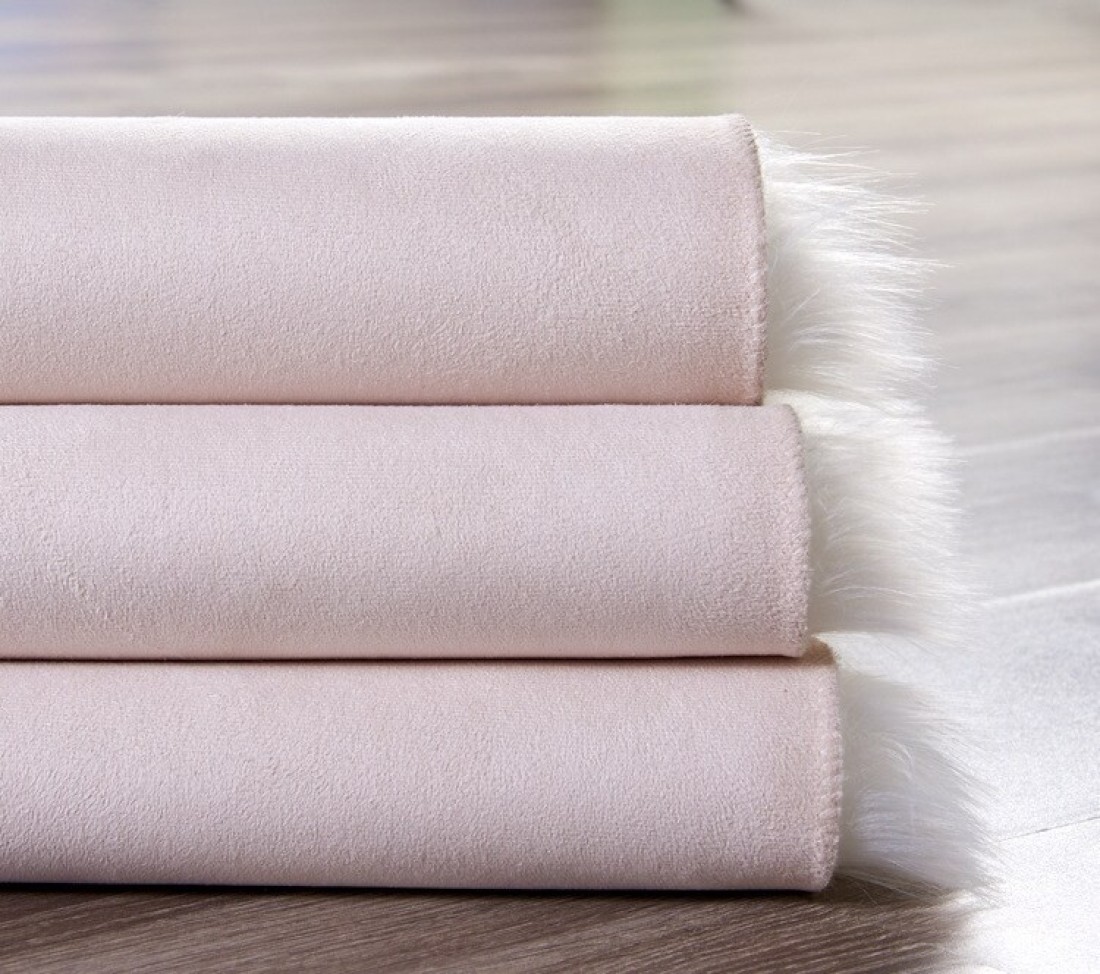 Super Soft Rabbit Fur Flower Design Living Room Carpet With Anti Slip Bottom (Size 80CM)