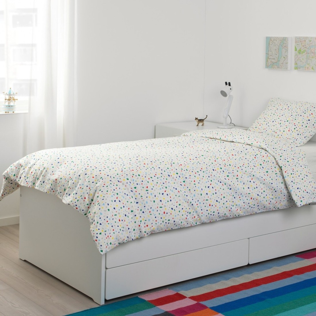 Duvet Cover And Pillowcase White/Mosaic Patterned 150X200/50X80cm