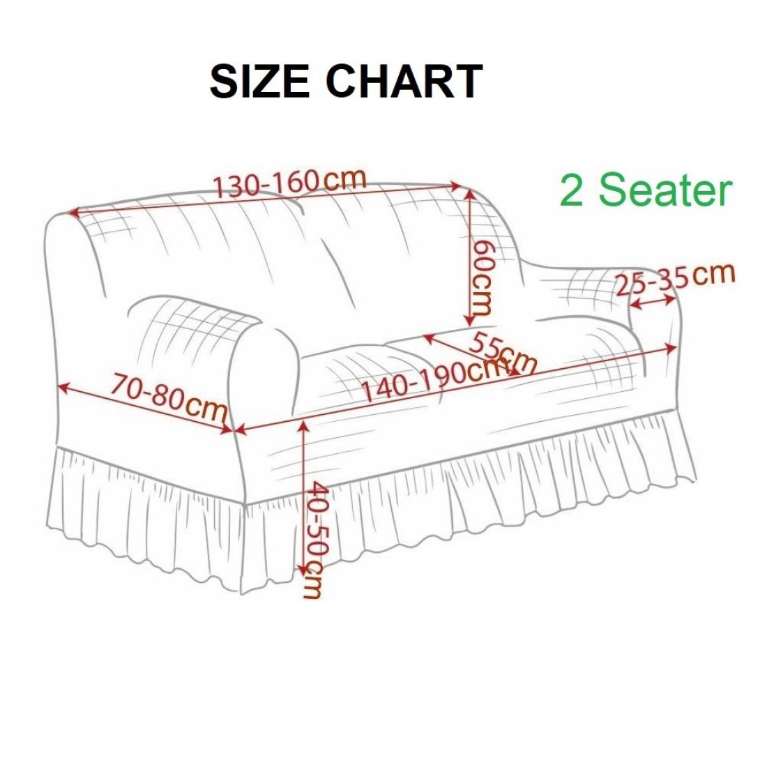 Jacquard Fabric Stretchable Two Seater Sofa Cover Chocolate Brown