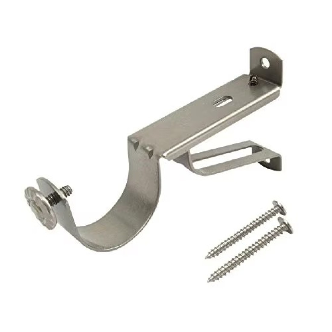 Roman Adjustable Curtain Rod, 110-200 cm, silver, Metal Single Rod Window Treatment Rod Drapery Rod