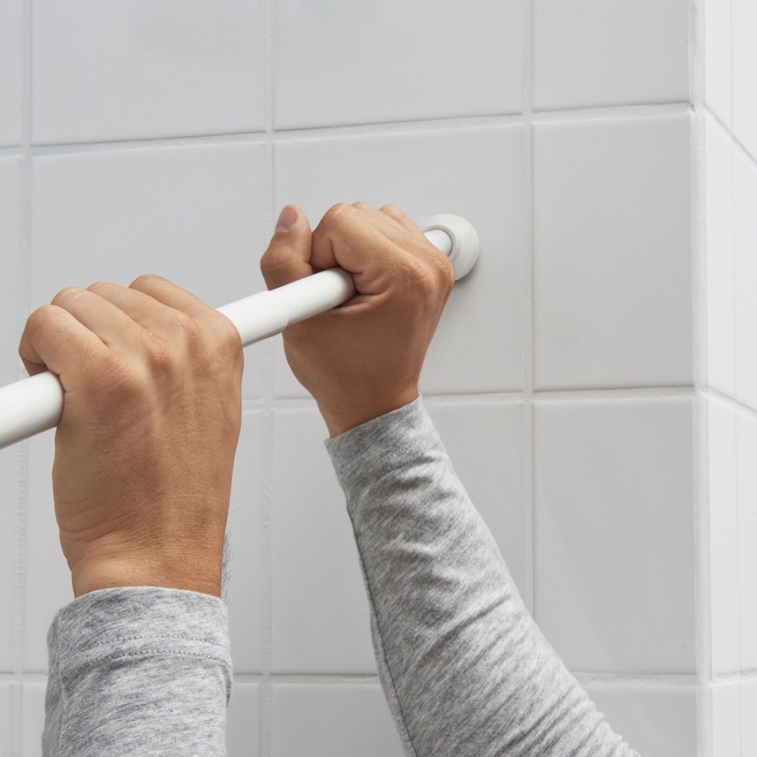 Shower Curtain Rod White 70-120cm