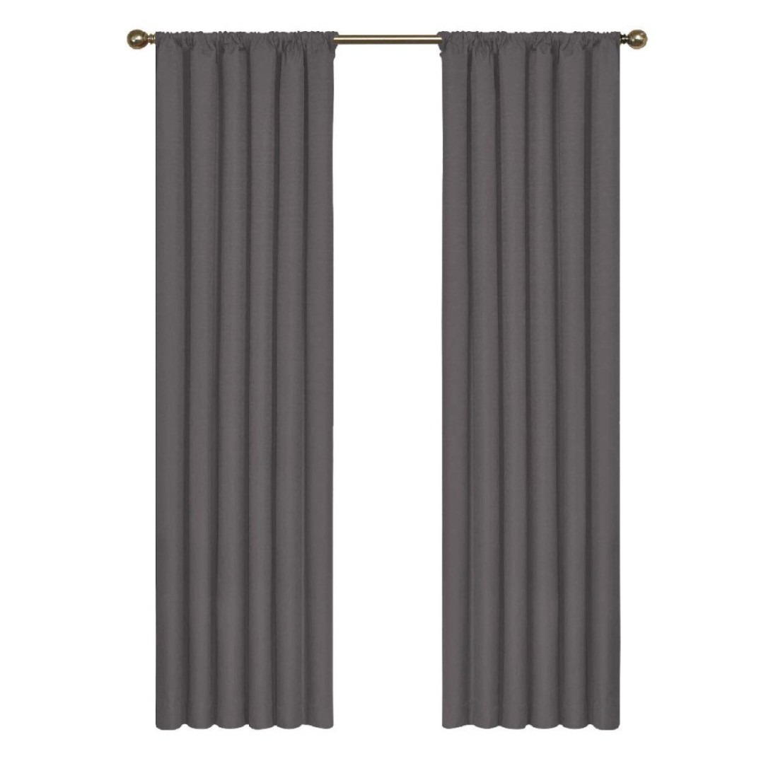 ECLIPSE Kendall Modern Blackout Thermal Rod Pocket Window Curtain for Bedroom or Living Room 1 Panel 42 X 54 Charcoal