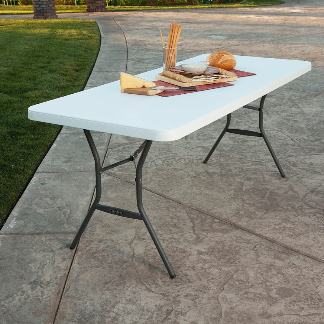 Generic Class Dn-Bm0 Heavy Duty Folding Table Centerfold, Ideal For Crafts, Outdoor Events, Convenient Carry Handle, 6-Feet, White - Cldnbm09, 180*70 cm