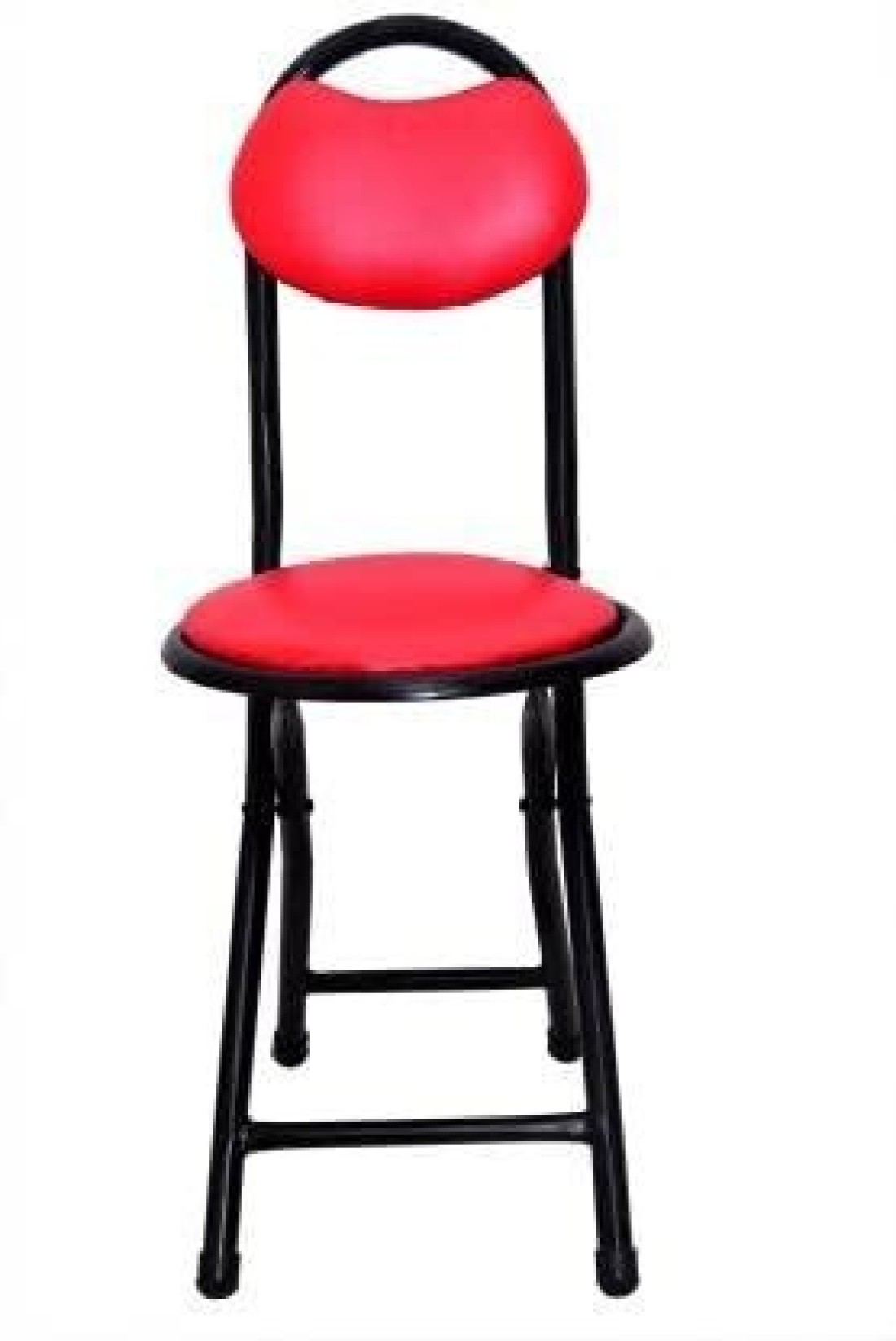 Padded Folding Stool Office Chair with Backrest &ndash; Folding High Chair for Kitchen, Dining, Bar, and Office Use &ndash; Comfortable Seat for Home and Work
