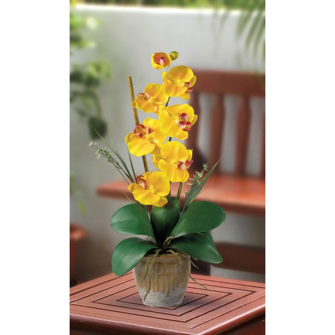 Nearly Natural Phalaenopsis Silk Orchid Flower Arrangement
