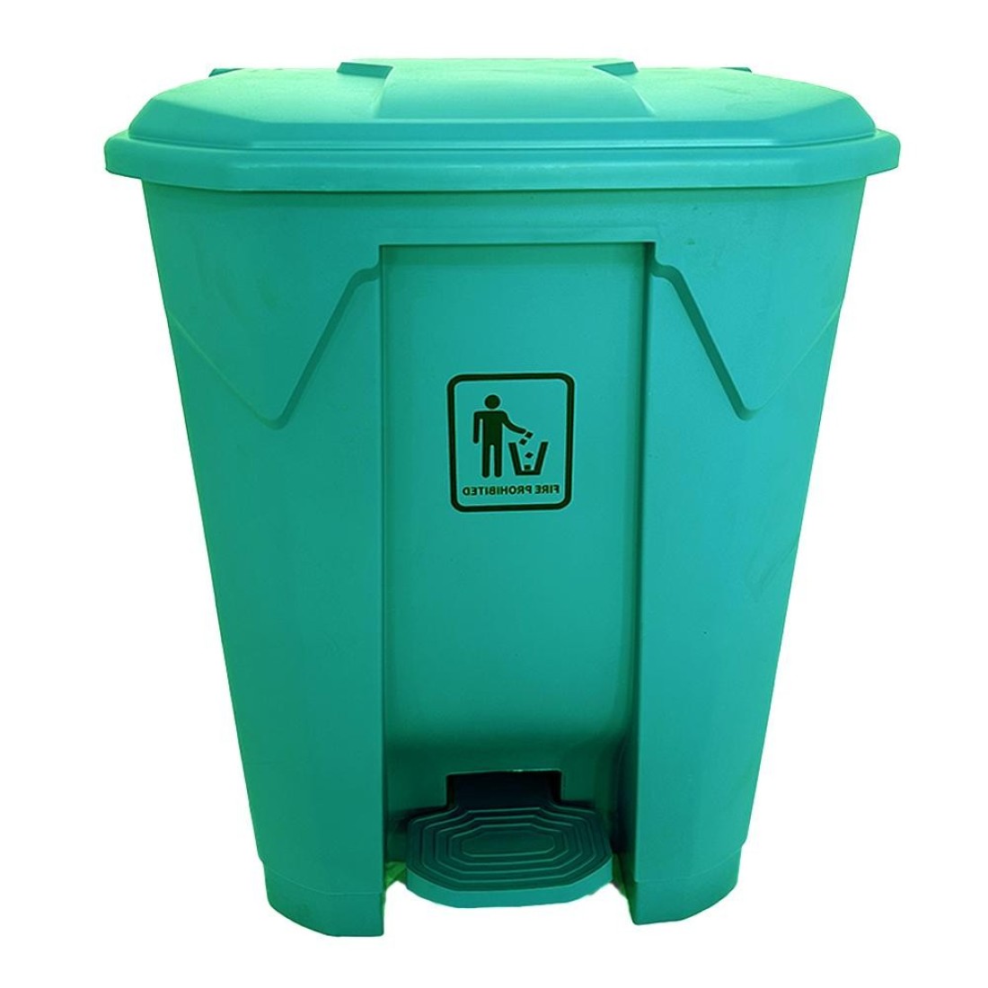 AKC Plastic Garbage Bin 68-Liter Capacity Durable Large Trash Can for Home, Office, or Commercial Use Sleek Green Design