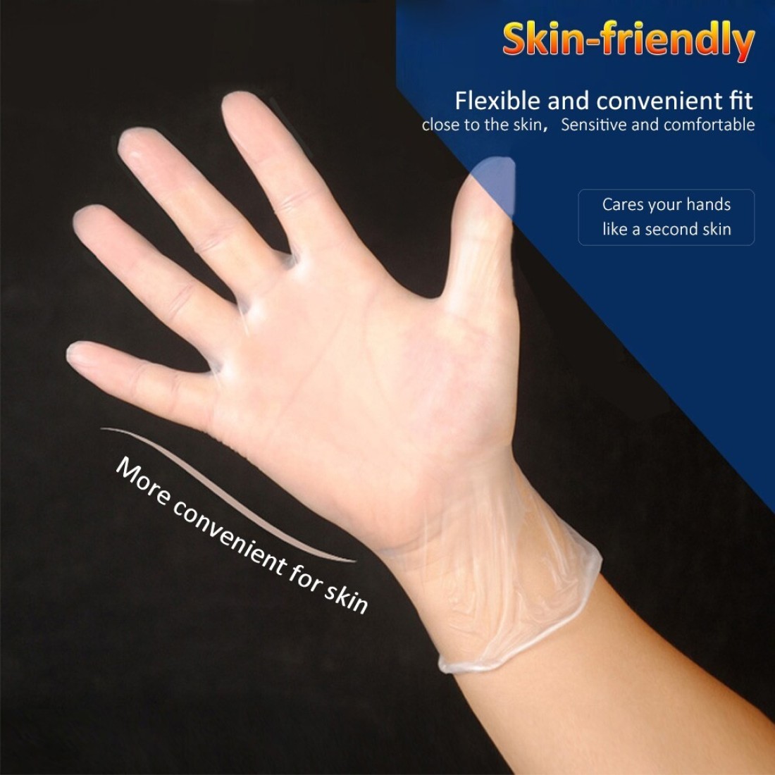 Generic-100 Pcs/Disposable Gloves Thick Powder-Free Rubber Latex Stretchy Gloves Sterile Food Safe Grade for Home Food Laboratory Use (XL)
