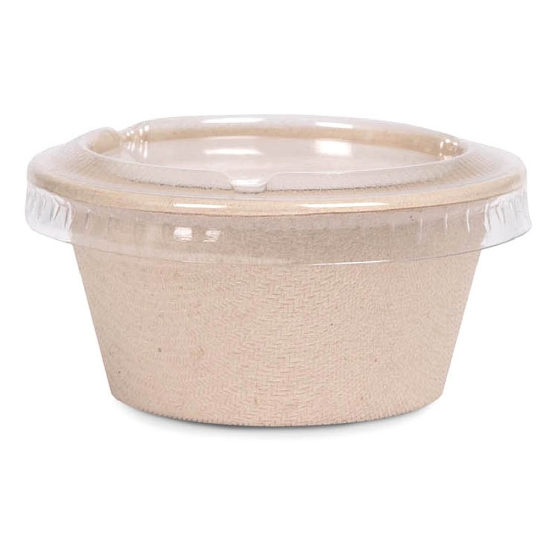 Fun Green Track Sukkar Pulp Portion Cups With Lid Beige 60ml 25 PCS