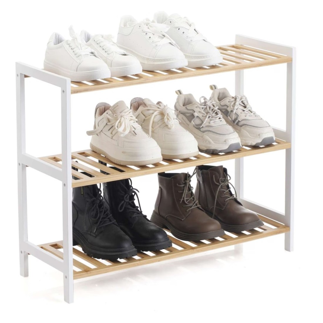 Home Trend 3-Tier Wooden Shoe Rack 55x25x50cm