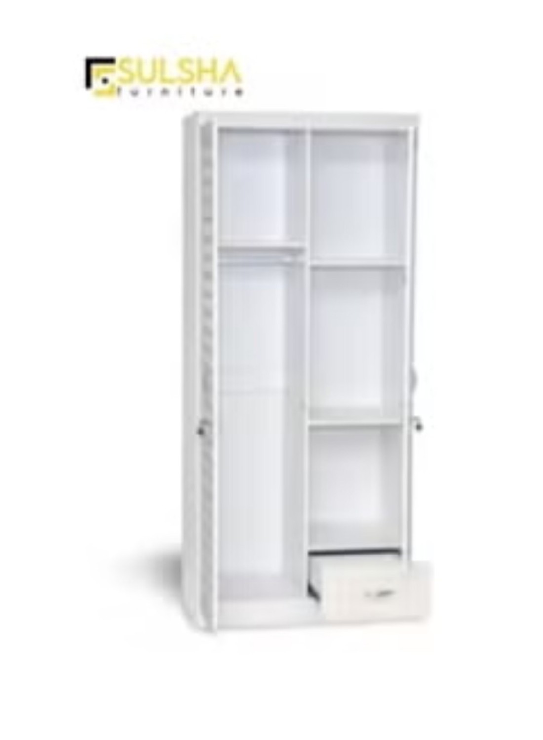 2 Door Wooden Wardrobe Cabinet Cupboard Engineered Wood Perfect Modern Stylish Heavy Duty
