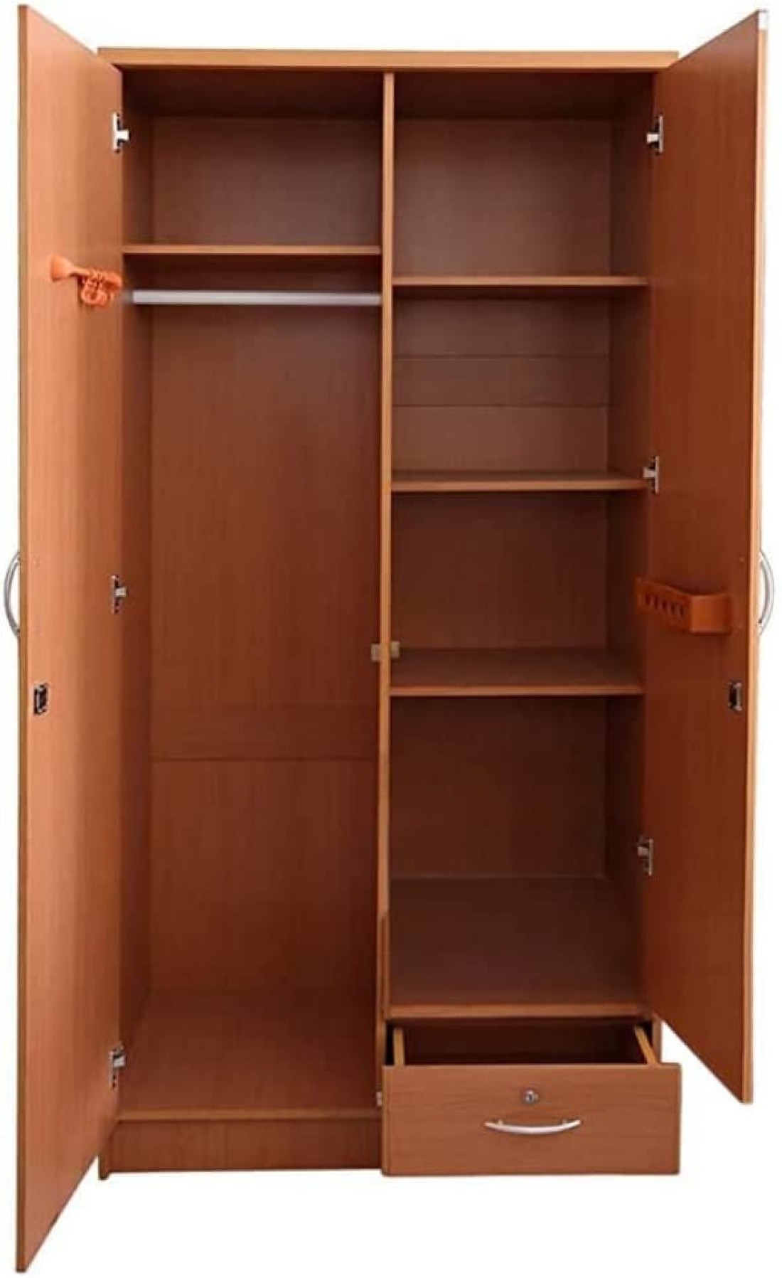 Karnak 2 Door Wooden Wardrobe, Cabinet With 1 Lockable Drawer Perfect Modern Stylish Good Quality, Beige