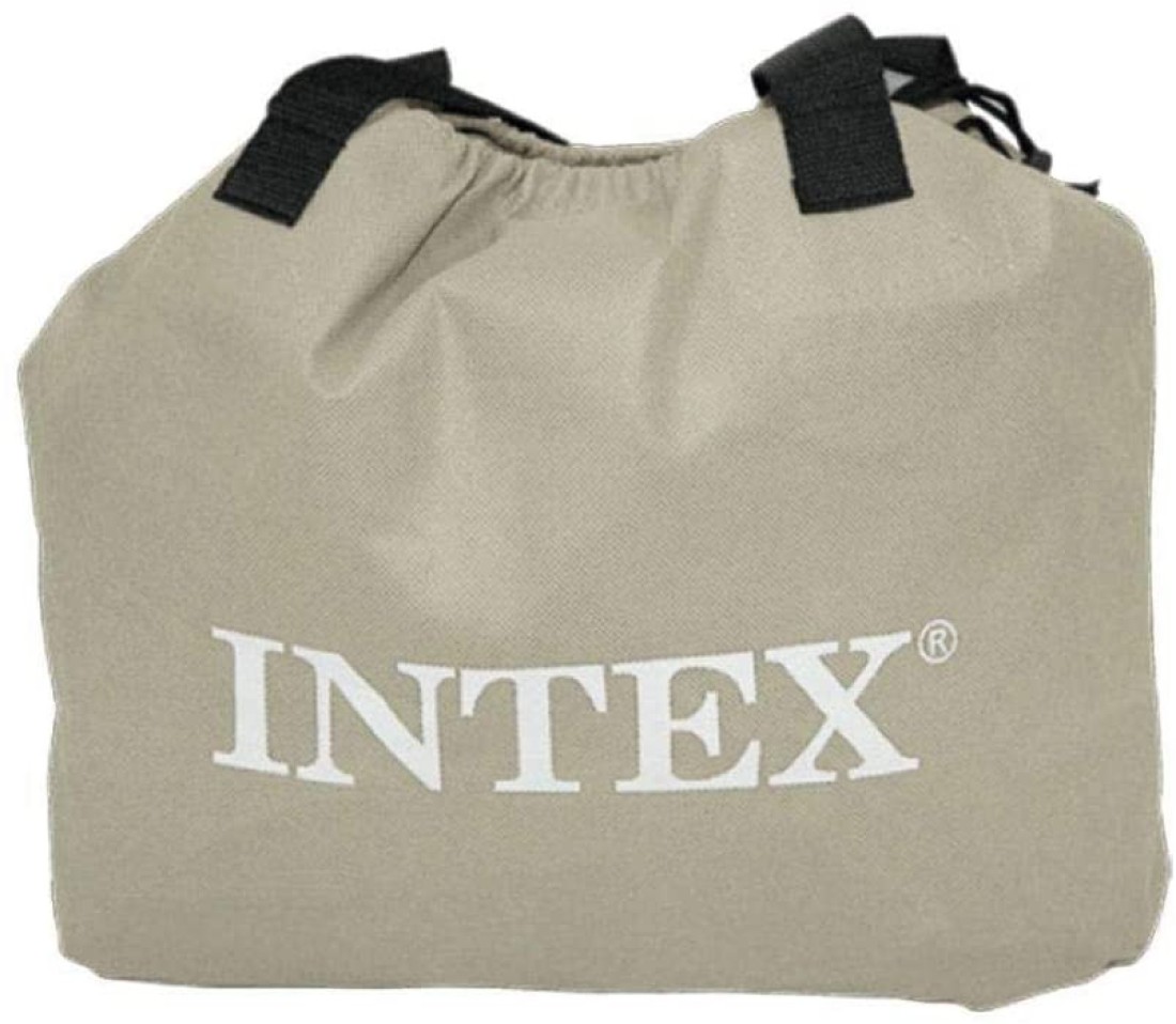Intex Airbed Inflatable Double Mattress With Bulit In Electric Pump, 152 X 203 X 42 Cm, 64124, Black, 64124
