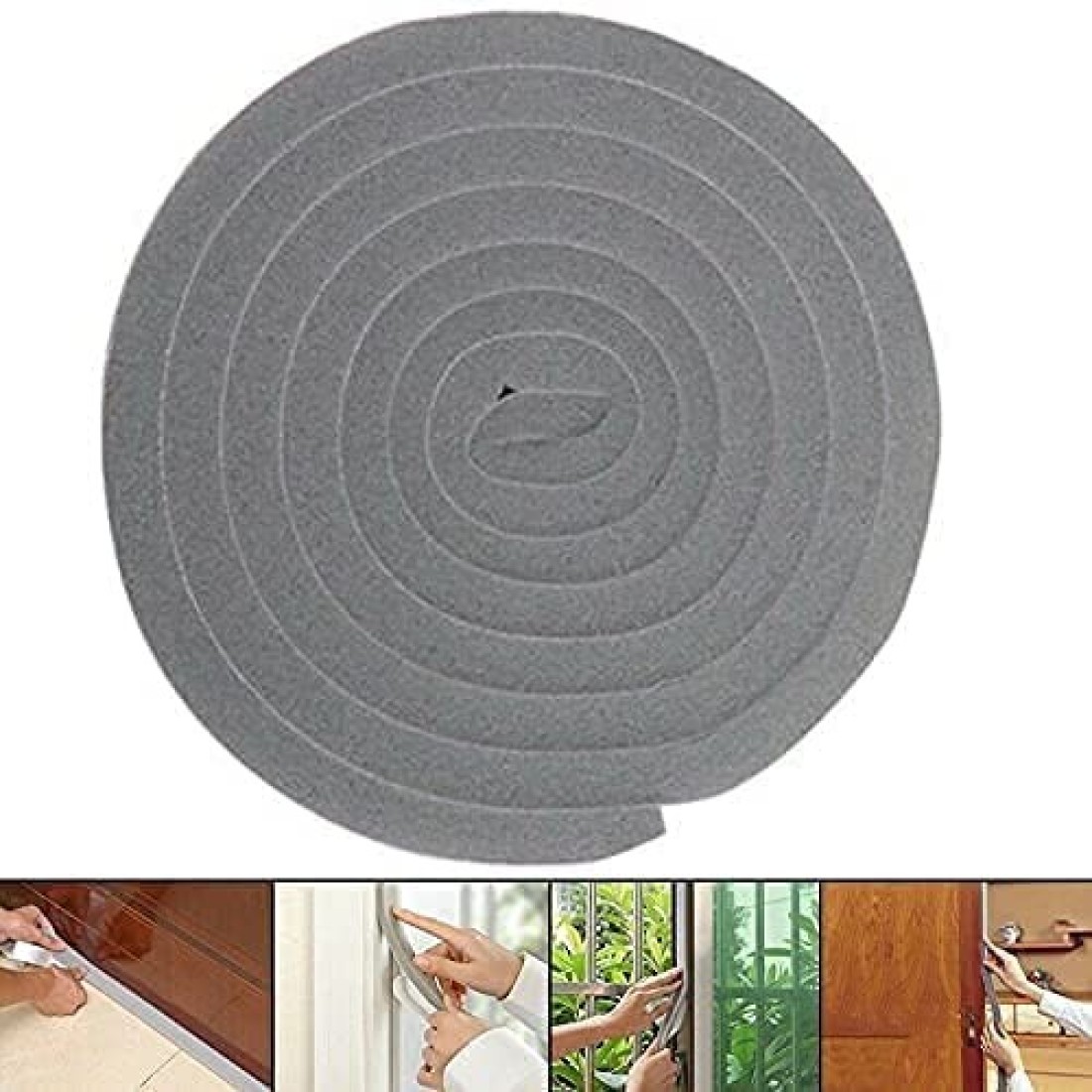 Aiwanto Window Door Sealing Strip Sealing Sticker Soundproof Weather Strips High Density Self-Adhesive Seal Tape Car Sliding (3cm Wide x 1cm thick, 2M long)