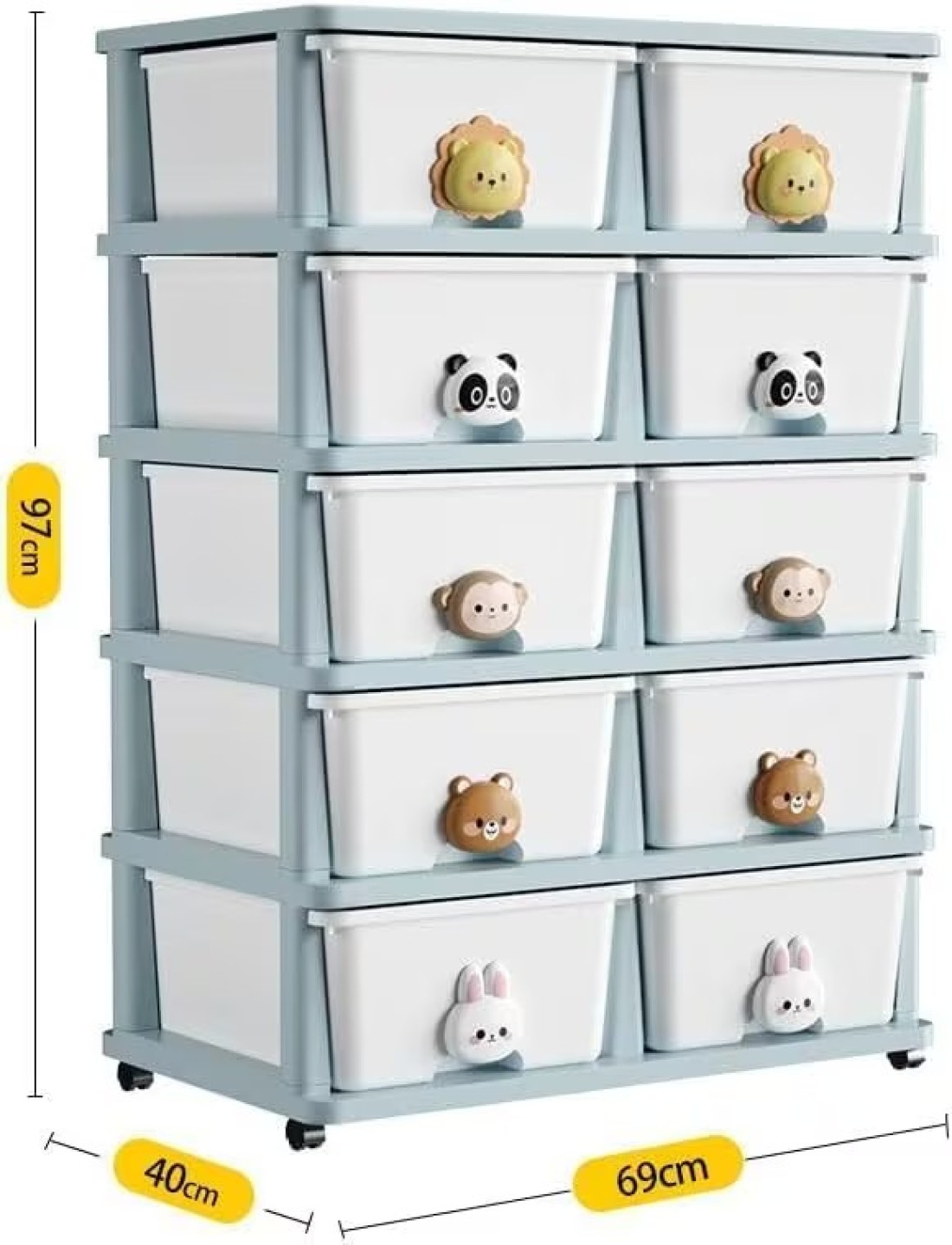 COZY NEST Multi-Layer Plasti Drawer Storage Cabinet Clothes Organizer Rolling Toy Box With Wheels For Kitchen Container Box,Bath,Living Room,Office