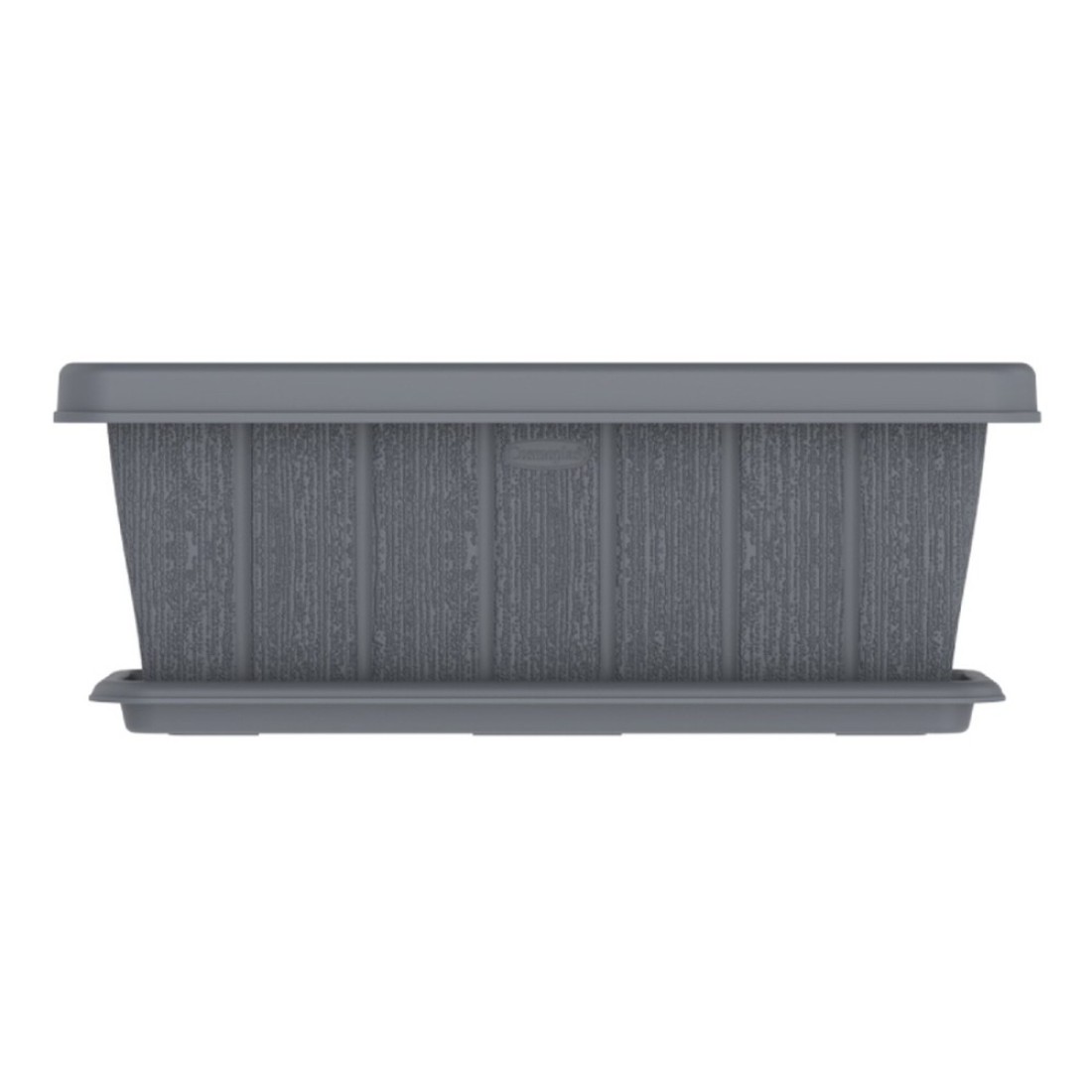Cosmoplast Cedargrain Rectangular Planter With Tray Grey 18inch