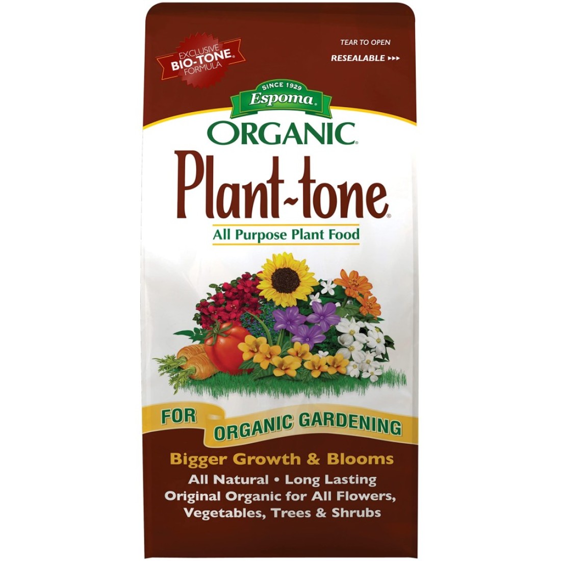 Espoma Organic PlantTone 533 Natural Organic All Purpose Plant Food 4 lb Bag The Original Organic Fertilizer for All Flowers Vegetables Trees and Shrubs