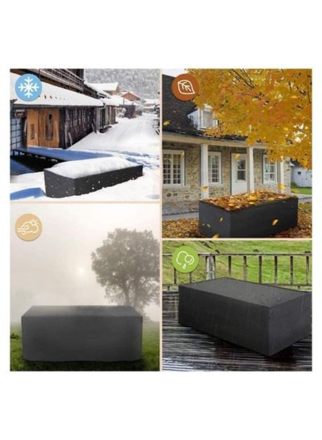 Outdoor Table Resistant Waterproof Storage Waterproof Patio Furniture Cover 270x180x89