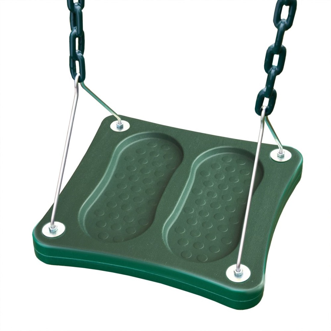 SwingNSlide NE 5041 StandUp Swing with 14 x 14 Swing Base and Coated Chains for Swing Set and Playset Green