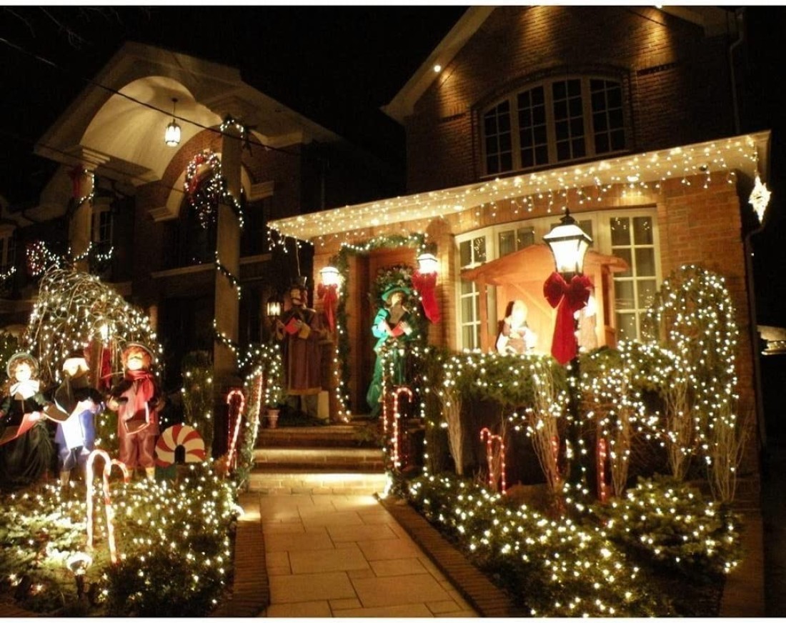 Solar String Lights 12M 100LED 8 Modes Solar Powered Lights for Home,Gardens, Patios,weddings and Parties (Warm White)