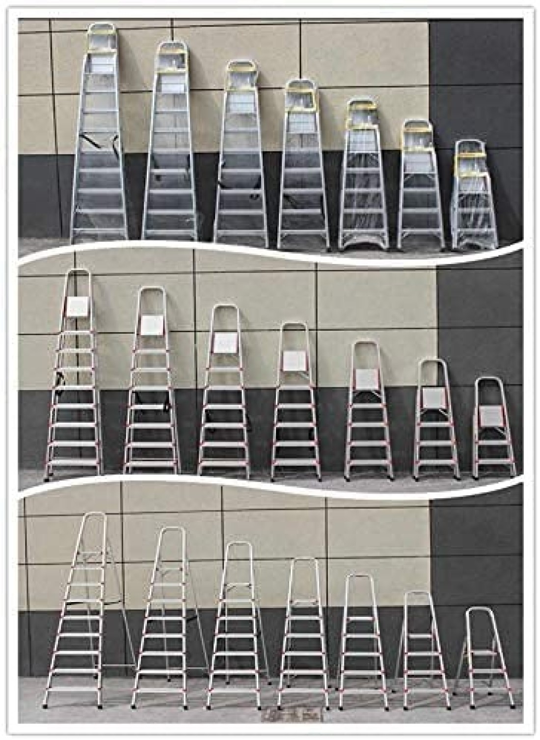 Abbasali Folding Ladder Heavy Duty Domestic Light Stepladder Household Combination Multi-Function Ladders Indoor Outdoor Home (4 Step)