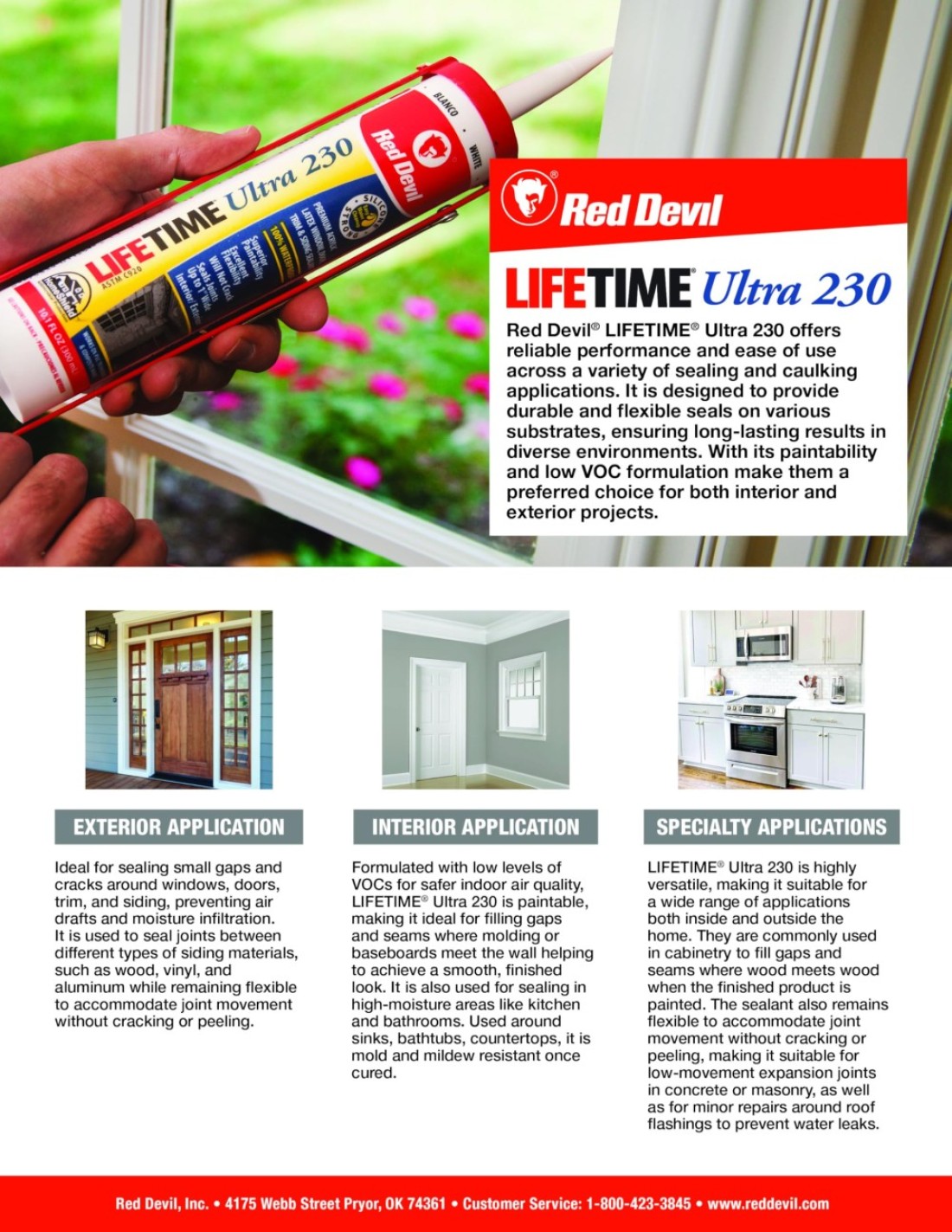 Red Devil 0770 Lifetime Ultra 230 Premium Elastomeric Acrylic Latex Sealant 101 oz White