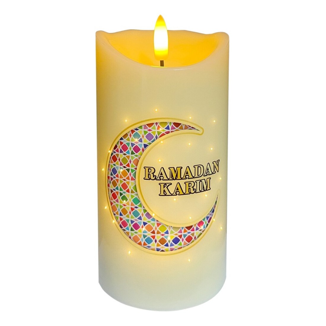 Ramadan Kareem Decorated LED Candle 7.5x15cm