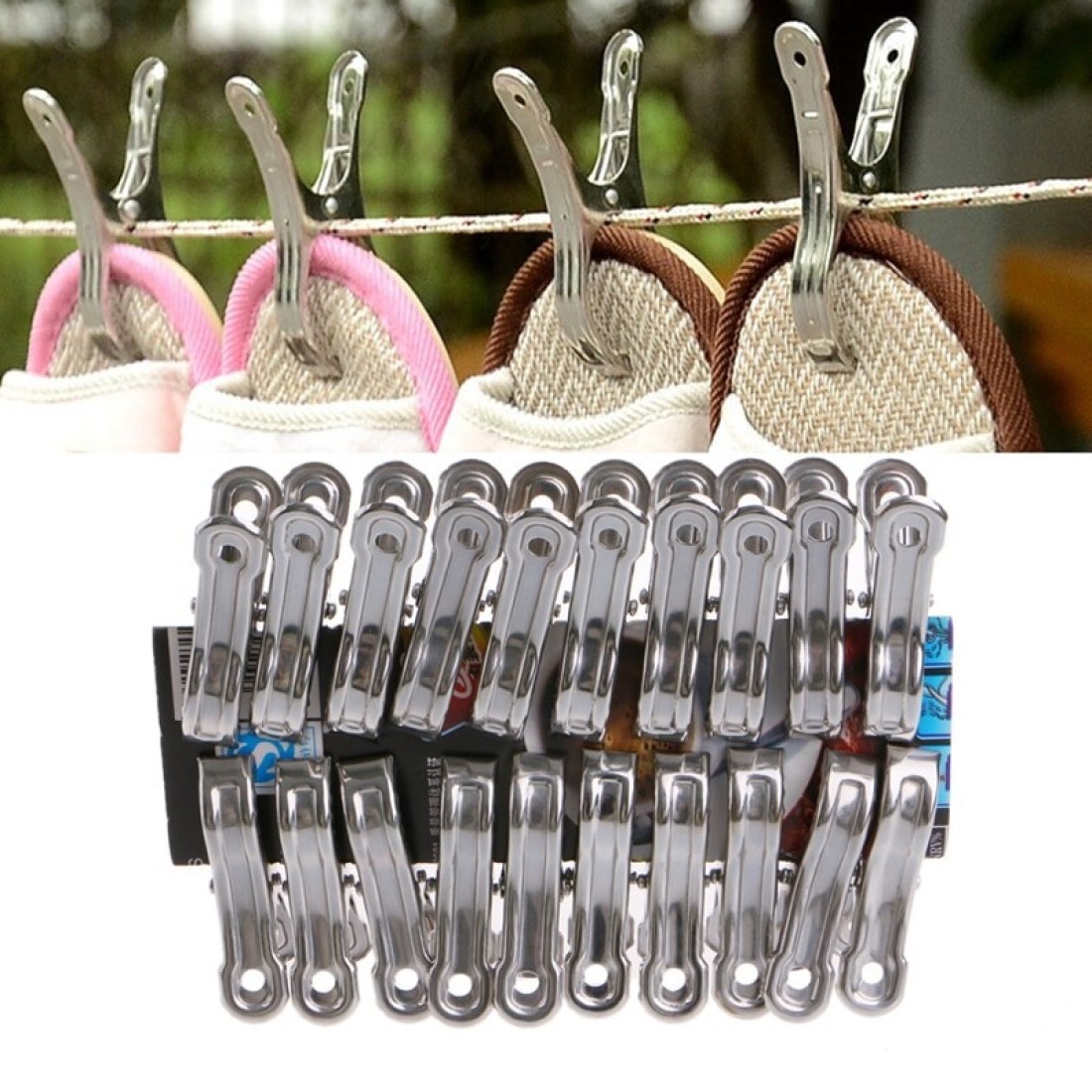 Lavish Tablecloth Clips Towel Clips Stainless Steel Clothes Pegs Hanging Pins Laundry Windproof Clips 20 Pcs Table Cloth Clips Metal
