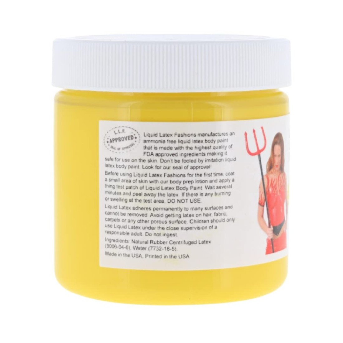 Liquid Latex Fashions Ammonia Free Liquid Latex for Adults and Kids Face and Body Latex Paint Ideal for Parties and Cosplay Super Flexible Yellow 4 Oz