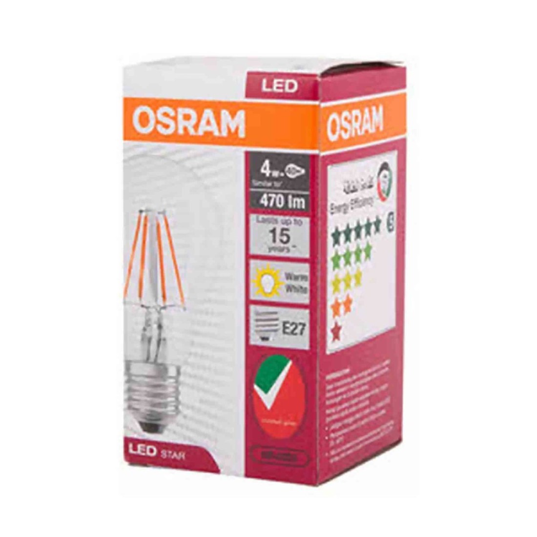 Osram E27 Filament LED Bulb 4W Warm White