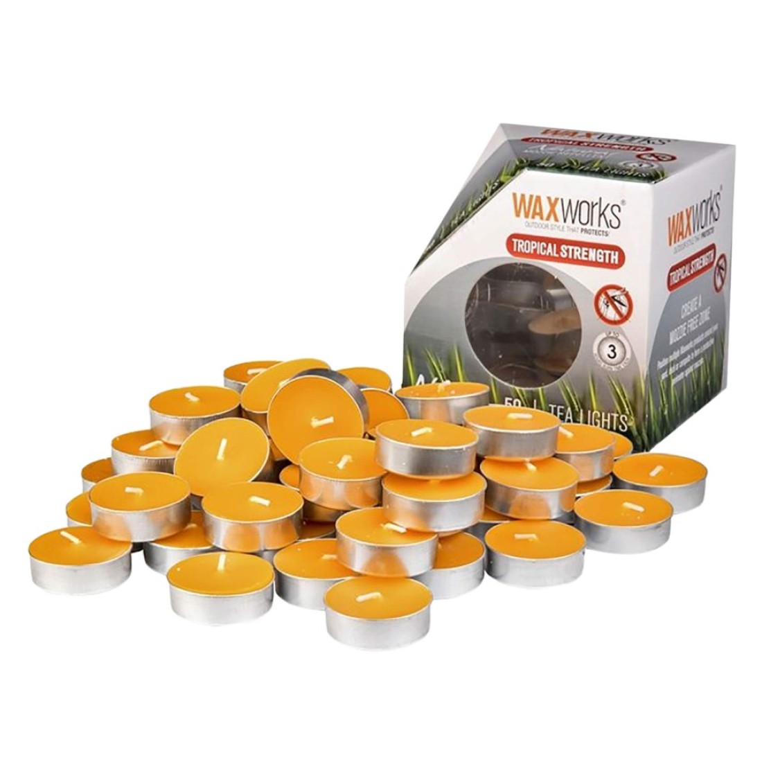 Waxworks Citronella Tealights Natural Mozzie Repellent White 50