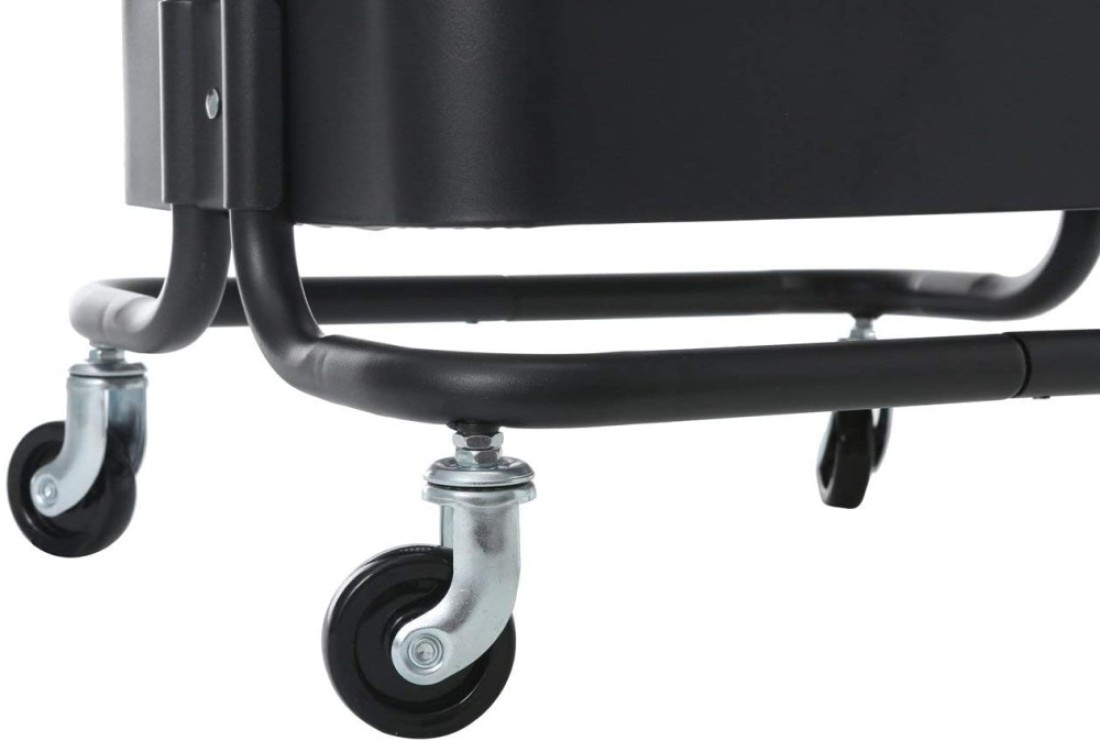 Rubik 3-Tier Rolling Storage Cart Moveable Trolley With Utility Handle And Wheels For Kitchen Bathroom, Black